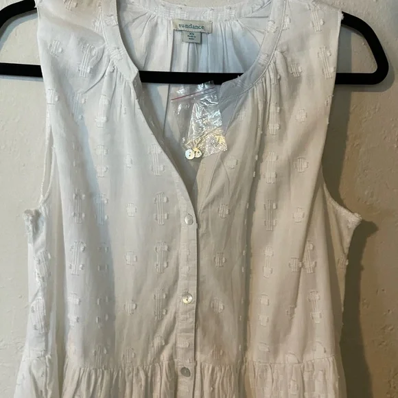 Sundance New White Sleeveless Cotton Dress - Picture 3 of 7
